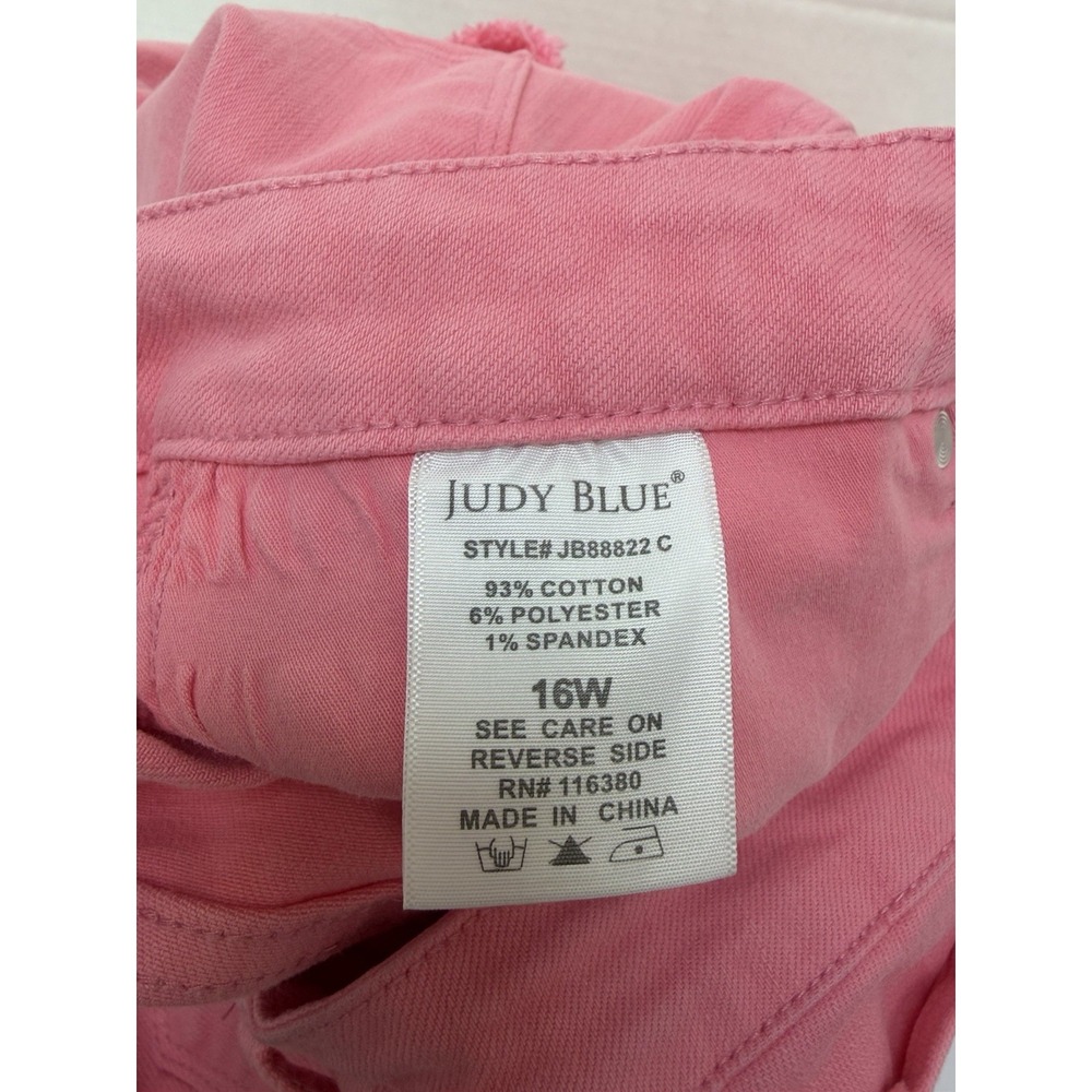 Judy Blue Hi-Rise Control Top Pink Wide Leg Crop Jean Size 16W Style #88822 - Picture 3 of 5